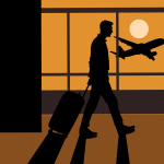 travel, airport, flight, silhouette, vacation, airplane, tourism, journey, destination, adventure, traveler, luggage, holiday, trip, flying, transport, international, explore