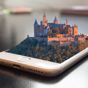 mobile phone, metaverse, smartphone, hohenzollern castle, castle, virtual reality
